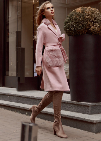 Розовое демисезонное Пальто Gepur