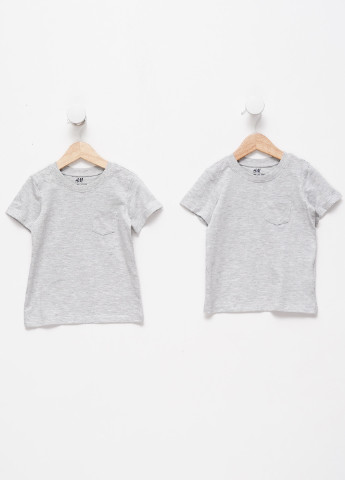 Светло-серая летняя футболка (2 шт.) H&M