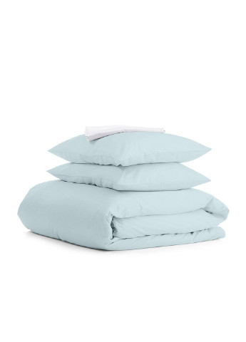 Комплект євро постільної білизни RANFORS LIGHT BLUE SNOWFLAKES GREY Light Blue (2 наволочки 50х70 у подарунок) Cosas (251281504)