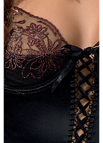 Чорний демісезонний корсет з пажами brida corset black l / xl - exclusive Passion