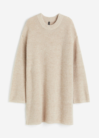 Светло-бежевое кэжуал платье платье-свитер H&M однотонное