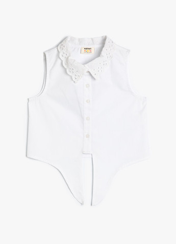 Белая однотонная блузка KOTON летняя