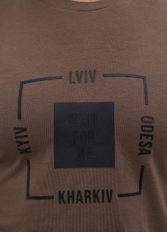 Лонгслів Trend Collection напис кавовий кежуали бавовна, трикотаж