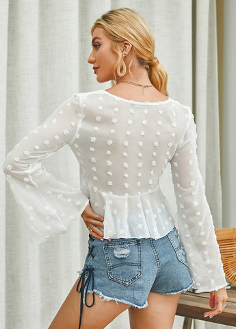 Белая блуза с баской SHEIN