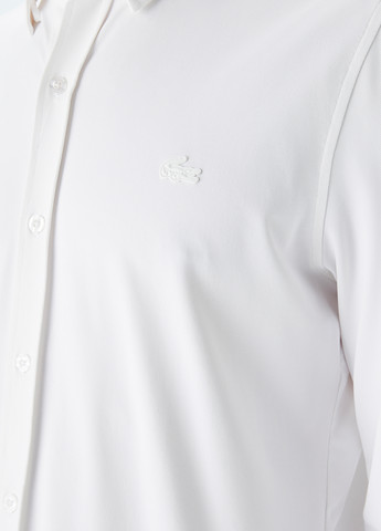Белая кэжуал рубашка однотонная Lacoste