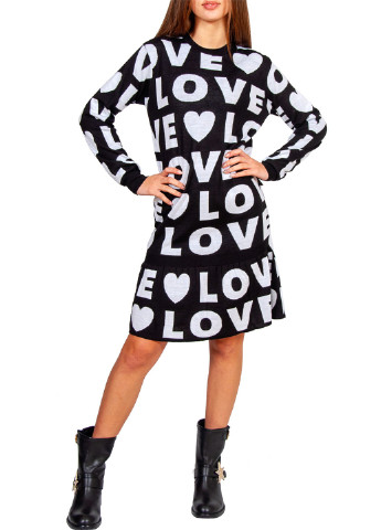 Черное кэжуал платье Moschino Love