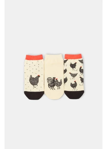 Молочні шкарпетки жіночі бавовняні socks low 111 (3пари) Legs малюнки (254993880)