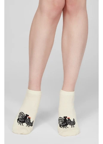 Молочні шкарпетки жіночі бавовняні socks low 111 (3пари) Legs малюнки (254993880)
