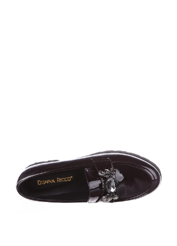 Туфлі Donna Ricco лофери однотонні чорні кежуали