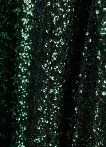 Зеленое вечернее платье с пайетками H&M однотонное
