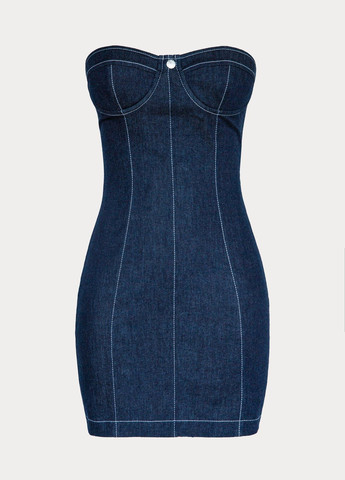 Синее джинсовое платье а-силуэт Gepur однотонное