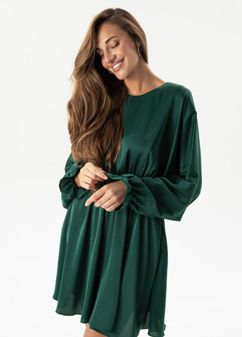 Зеленое кэжуал платье клеш Gepur однотонное