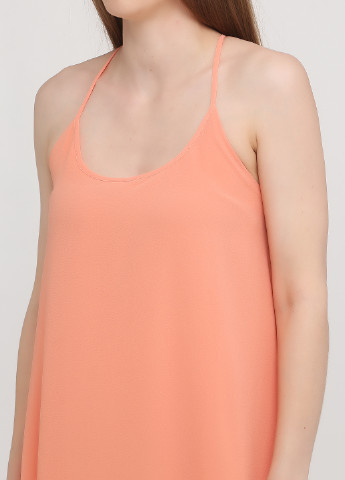 Светло-оранжевое кэжуал платье с открытой спиной, клеш, платье-комбинация Little Marcel однотонное