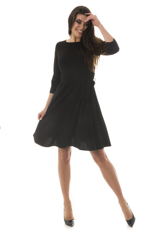Черное кэжуал платье клеш Luniani однотонное