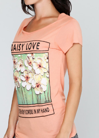 Персиковая летняя футболка H&B