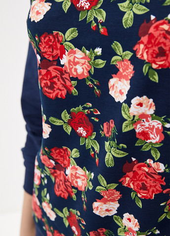 Синий свитшот Shik цветочный без декора (346456109)