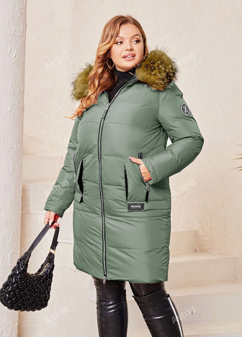 Оливковая зимняя куртка Astrid
