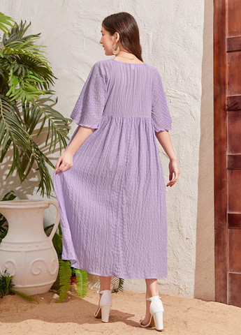 Фиолетовое кэжуал платье оверсайз SHEIN однотонное