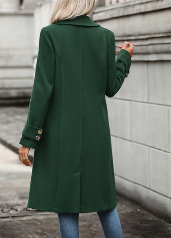 Зелене демісезонне Пальто однобортне SHEIN