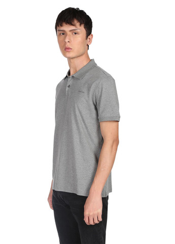 Серая футболка-поло для мужчин Calvin Klein меланжевая