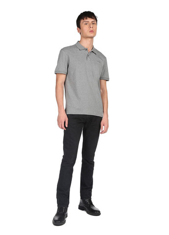 Серая футболка-поло для мужчин Calvin Klein меланжевая