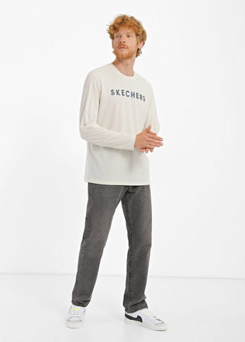 Лонгслів Skechers LT23 GYSL логотип світло-сірий кежуали, спортивні бавовна