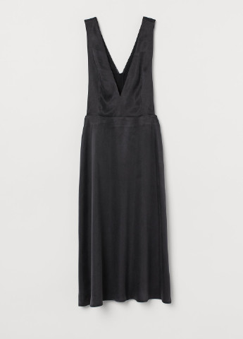 Чорна вечірня сукня із сумішевого ліоцелу H&M однотонна