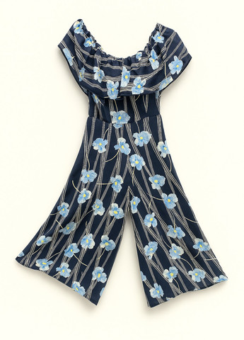 Комбінезон Babylon комбінезон-брюки квітковий темно-синій кежуал віскоза