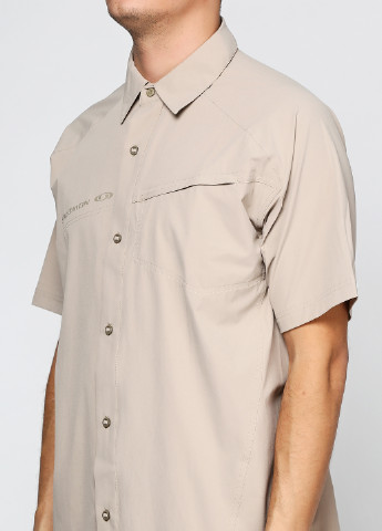 Темно-бежевая кэжуал рубашка Salomon с коротким рукавом