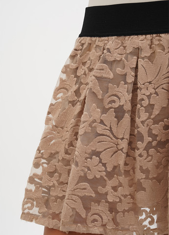 Темно-бежевая кэжуал однотонная юбка Sassofono клешированная
