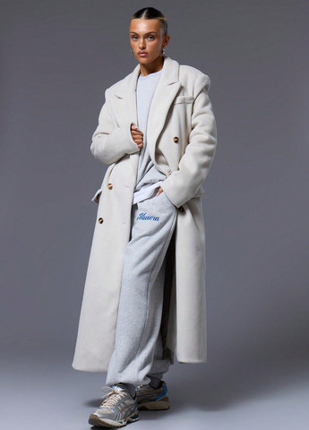 Кремове демісезонне Пальто двобортне SHEIN