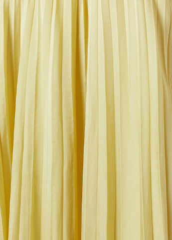 Желтое вечернее платье плиссированное, клеш H&M однотонное