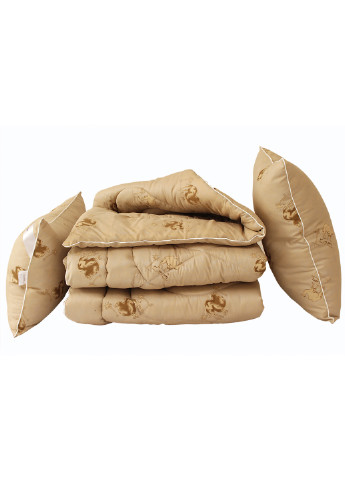 Комплект одеяло лебяжий пух Camel 1.5-сп. + 2 подушки 50х70 см Tag (254805491)