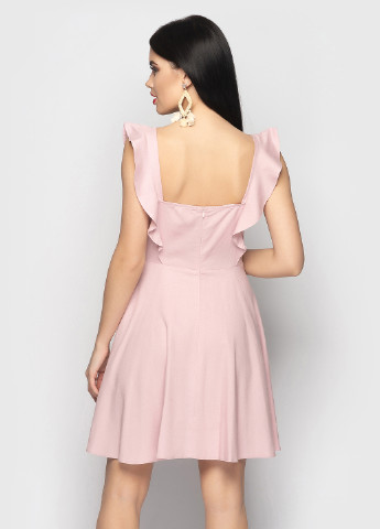 Розовое кэжуал платье клеш Larionoff однотонное