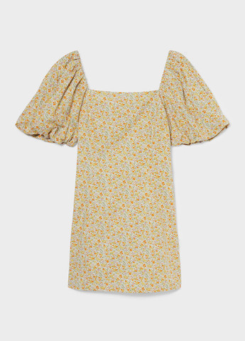 Светло-желтое кэжуал платье C&A с цветочным принтом