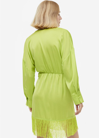 Салатова вечірня сукня на запах H&M однотонна