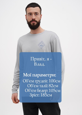 Серый демисезонный кэжуал, спортивный лонгслив Blue 84 с надписями