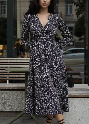Черное кэжуал платье "севилья" romashka, чёрный, m-l 13630 Ромашка леопардовый