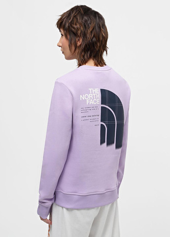 Бузковий світшот The North Face логотип без декору (330272969)