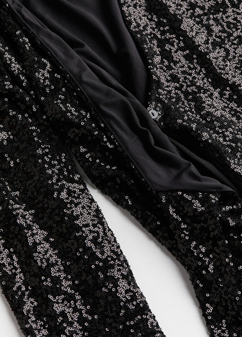 Чорна святковий, коктейльна, вечірня сукня на запах H&M однотонна