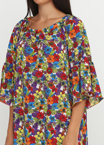 Комбинированное кэжуал платье оверсайз ANVI с цветочным принтом
