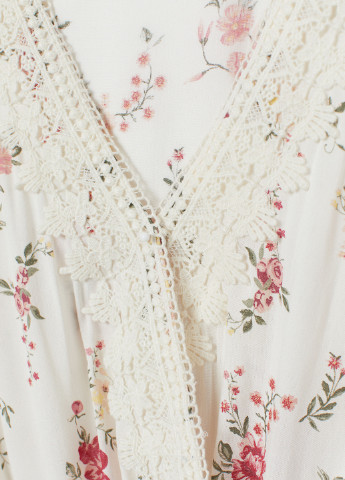 Комбінезон H&M комбінезон-шорти квітковий білий кежуал віскоза