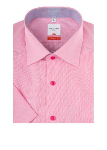 Розовая кэжуал рубашка Olymp с коротким рукавом