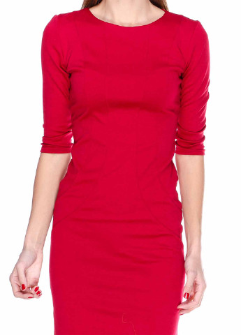 Красное кэжуал платье футляр Vergans однотонное
