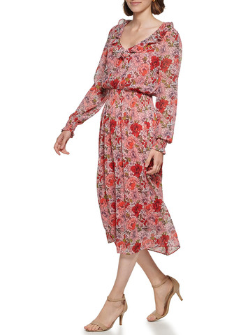 Рожево-коричнева кежуал сукня а-силует Tommy Hilfiger з квітковим принтом