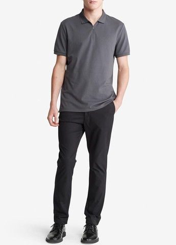 Серая футболка-поло для мужчин Calvin Klein с логотипом