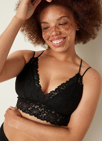 Чорний бралетт бюстгальтер Victoria's Secret без кісточок поліамід, мереживо