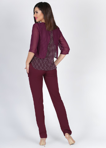Костюм (блуза, брюки) Charm Collection брючный горошек бордовый кэжуал