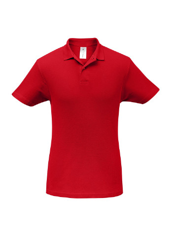Красная женская футболка-поло B&C однотонная