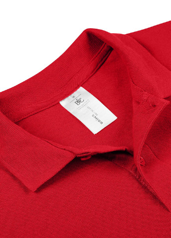Красная женская футболка-поло B&C однотонная